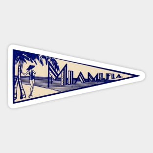 1930's Miami Florida Luggage Label Sticker